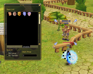 Luda shield shop and its category tabs.