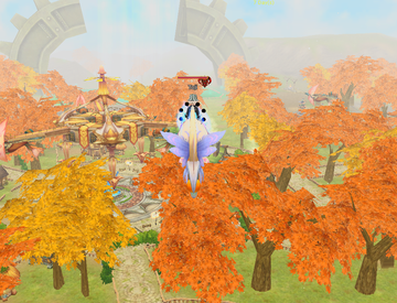 A character flying above Flaris.